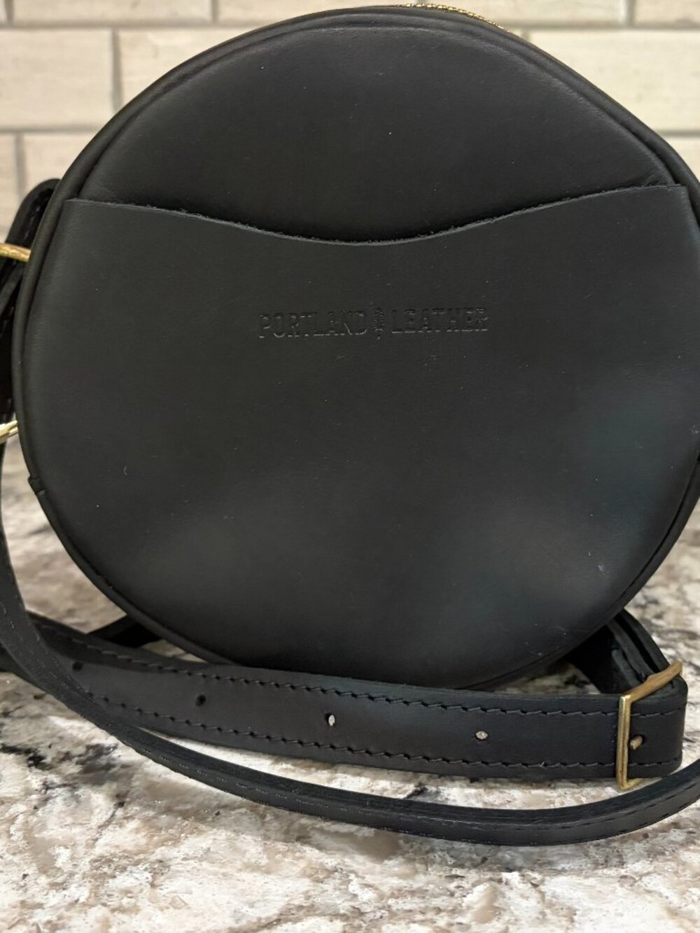 Portland Leather Goods 'Almost Perfect' Circle Crossbody Bag | Like New